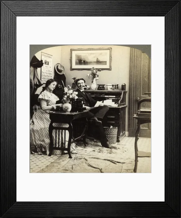 Framed Print : Flirtation. Artist: Underwood & Underwood Framed Print : Flirtation. Artist: Underwood & Underwood