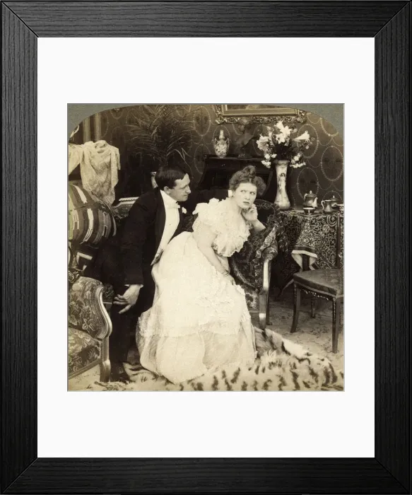 Framed Print : When a Man Comes Too Near He Goes Too Far. Artist: Underwood & Underwood Framed Print : When a Man Comes Too Near He Goes Too Far. Artist: Underwood & Underwood