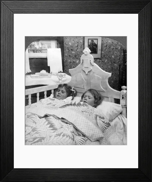 Framed Print : Sandmans Coming, Trying to go to Sleep. Artist: American Stereoscopic Company Framed Print : Sandmans Coming, Trying to go to Sleep. Artist: American Stereoscopic Company