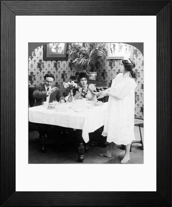 Framed Print : How Biddy Served the Tomatoes Undressed. Artist: American Stereoscopic Company Framed Print : How Biddy Served the Tomatoes Undressed. Artist: American Stereoscopic Company
