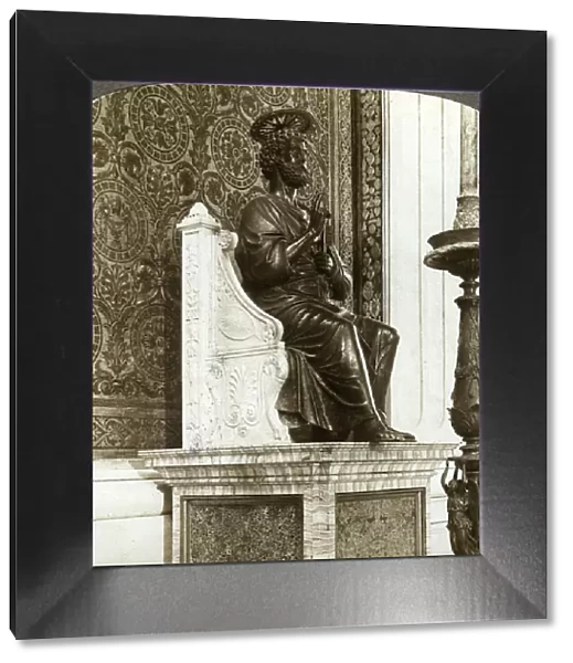 Statue of St Peter, St Peters Basilica, Rome, Italy. Artist: Underwood & Underwood