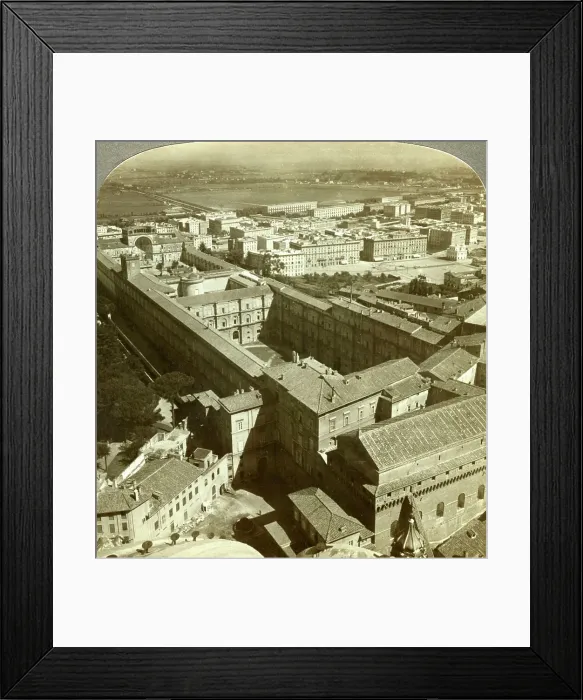 Framed Print : Vatican Palace from the dome of St Peters Basilica, Rome, Italy. Artist: Underwood & Underwood Framed Print : Vatican Palace from the dome of St Peters Basilica, Rome, Italy. Artist: Underwood & Underwood