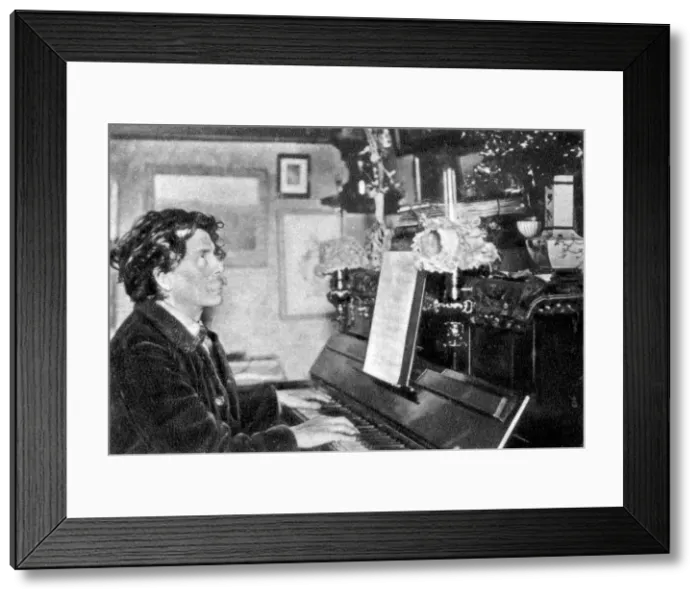 Framed Print : Maurice Rollinat, French poet, playing the piano, 1902 Framed Print : Maurice Rollinat, French poet, playing the piano, 1902