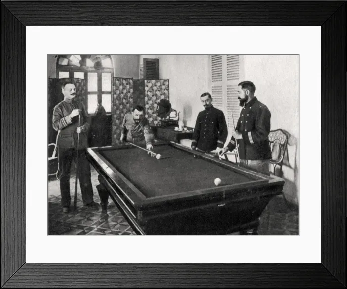 Framed Print : Henri Gouraud, French soldier, playing billiards, 1895 Framed Print : Henri Gouraud, French soldier, playing billiards, 1895