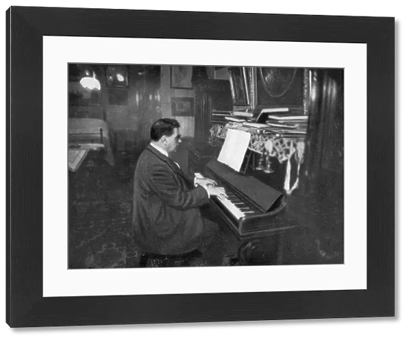 Edouard Herriot, French Radical politician, playing the piano, 1925