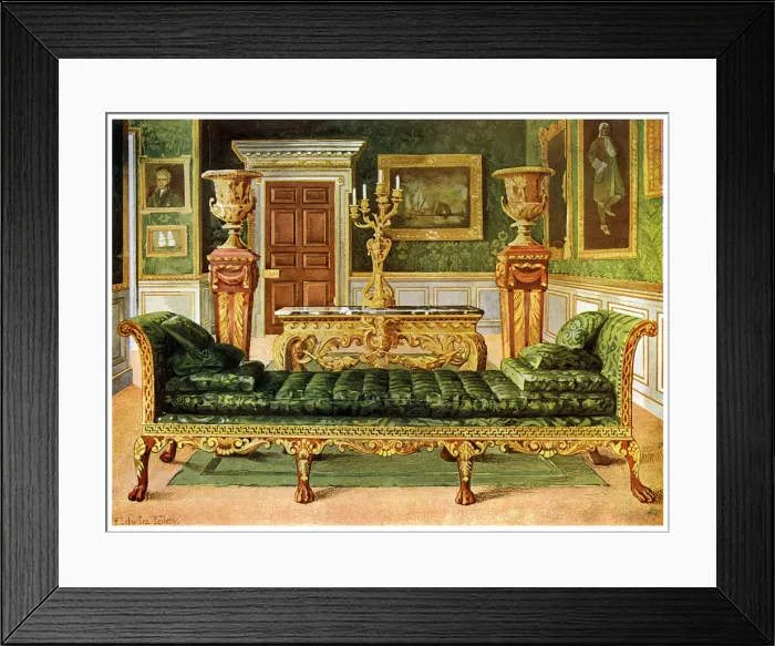 Framed Print : Mahogany and gilt Georgian suite, Longford Castle, Wiltshire, 1911-1912. Artist: Edwin Foley Framed Print : Mahogany and gilt Georgian suite, Longford Castle, Wiltshire, 1911-1912. Artist: Edwin Foley