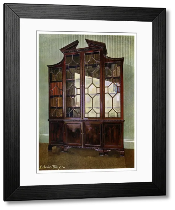 Framed Print : Carved Chippendale library bookcase, 1911-1912. Artist: Edwin Foley