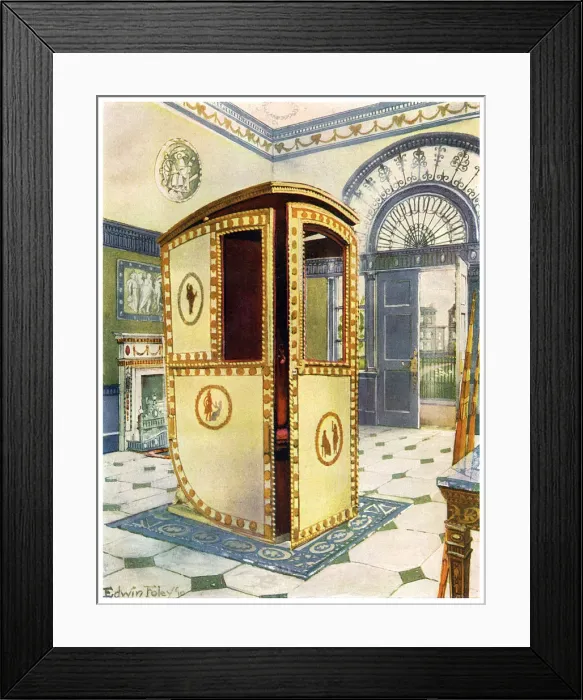 Framed Print : Painted and lacquered sedan chair with domed top, 1911-1912. Artist: Edwin Foley Framed Print : Painted and lacquered sedan chair with domed top, 1911-1912. Artist: Edwin Foley