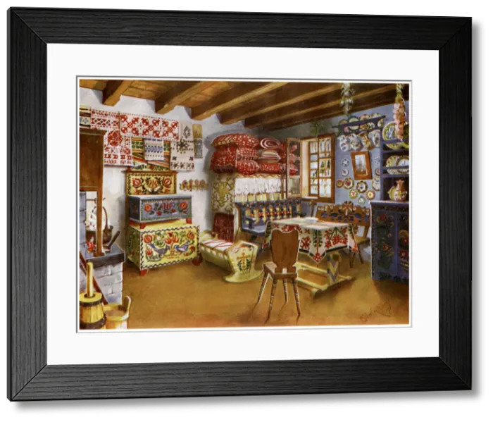 Framed Print : Austro-Hungarian peasant furniture, 1911-1912. Artist: Edwin Foley Framed Print : Austro-Hungarian peasant furniture, 1911-1912. Artist: Edwin Foley