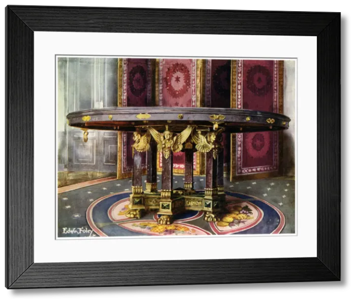 Framed Print : Circular table and folding screen, 1911-1912. Artist: Edwin Foley Framed Print : Circular table and folding screen, 1911-1912. Artist: Edwin Foley