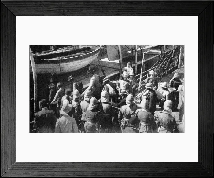 Framed Print : Cronjes Captive Warriors, the Docks, Paardeberg, South Africa, 1900 Framed Print : Cronjes Captive Warriors, the Docks, Paardeberg, South Africa, 1900