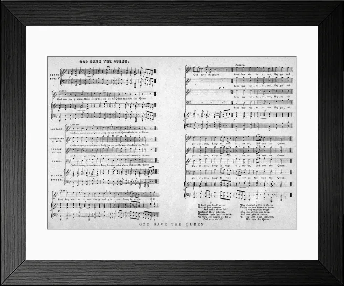 Framed Print : God Save the Queen, sheet music, 1900 Framed Print : God Save the Queen, sheet music, 1900