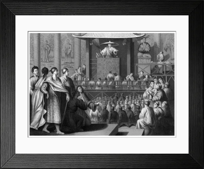 Framed Print : A Japanese Preacher. Artist: R Young Framed Print : A Japanese Preacher. Artist: R Young