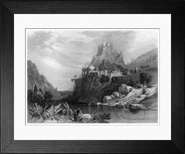 Framed Print : Ruins at Ettaia, Said to Have Been Caused by the Combat Between Krishna and Kali. Artist: Finden Framed Print : Ruins at Ettaia, Said to Have Been Caused by the Combat Between Krishna and Kali. Artist: Finden