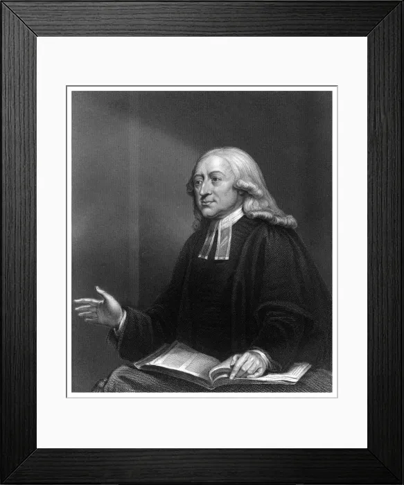Framed Print : John Wesley, 18th century English non-conformist preacher. Artist: W Holl Framed Print : John Wesley, 18th century English non-conformist preacher. Artist: W Holl