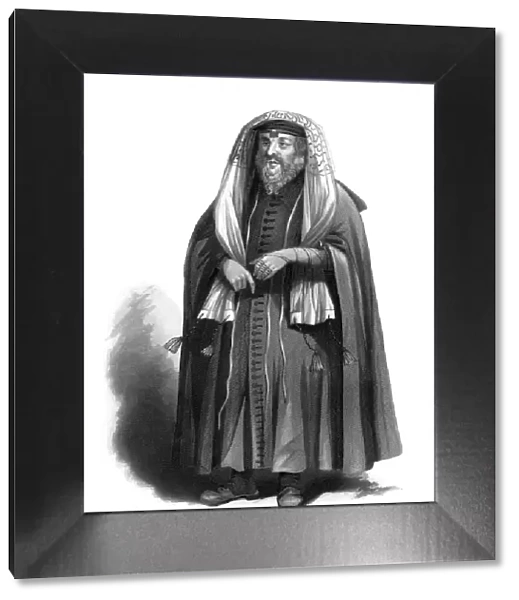 A Jewish Rabbi Dressed for Prayers. Artist: R Young