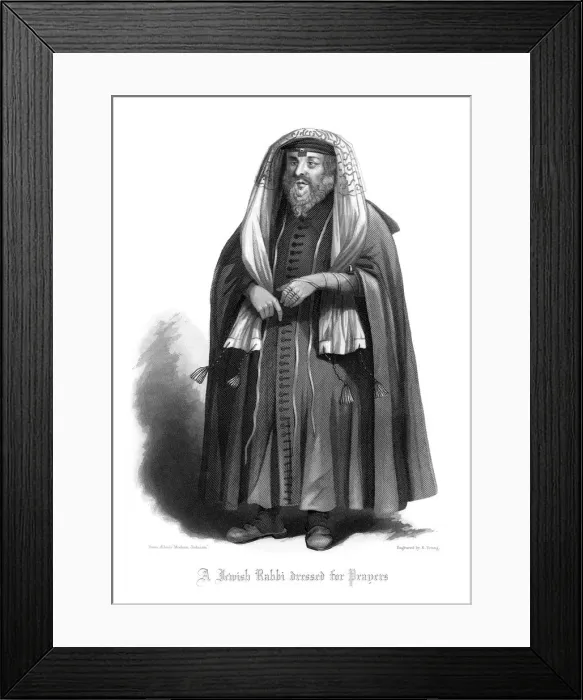 Framed Print : A Jewish Rabbi Dressed for Prayers. Artist: R Young Framed Print : A Jewish Rabbi Dressed for Prayers. Artist: R Young