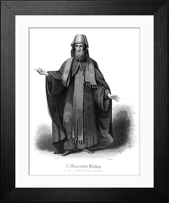 Framed Print : A Muscobite Bishop, in His Pontifical Habit. Artist: JB Bird Framed Print : A Muscobite Bishop, in His Pontifical Habit. Artist: JB Bird