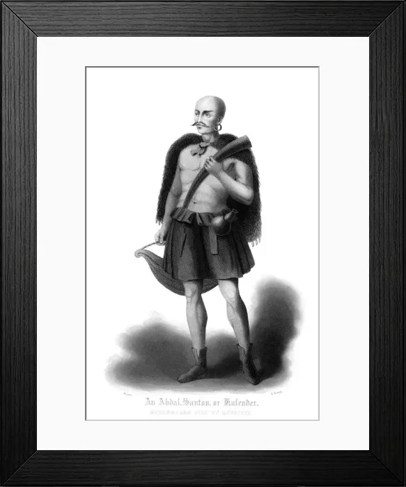 Framed Print : An Abdal, Santon or Kalender, Mohammedan Sect of Devotees. Artist: R Young Framed Print : An Abdal, Santon or Kalender, Mohammedan Sect of Devotees. Artist: R Young