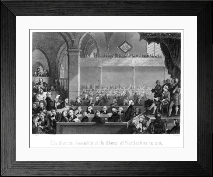 Framed Print : The General Assembly of the Church of Scotland as in 1783. Artist: T Brown Framed Print : The General Assembly of the Church of Scotland as in 1783. Artist: T Brown