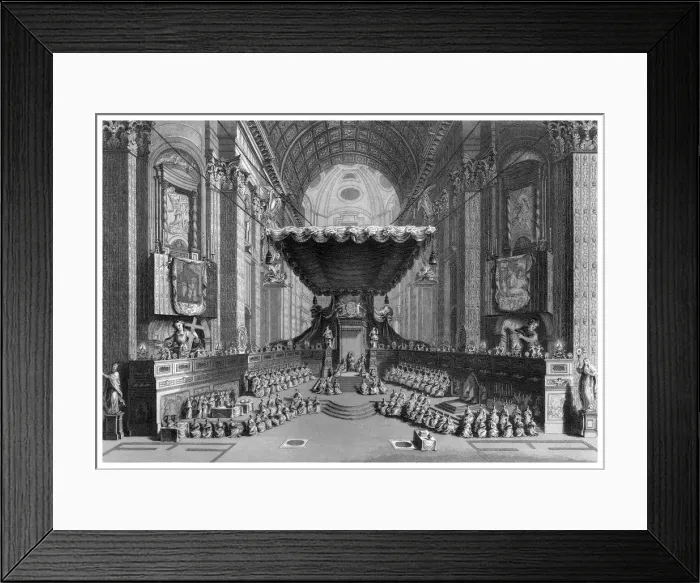 Framed Print : Canonization of Saints in St Peters Church, Rome. Artist: T Brown Framed Print : Canonization of Saints in St Peters Church, Rome. Artist: T Brown