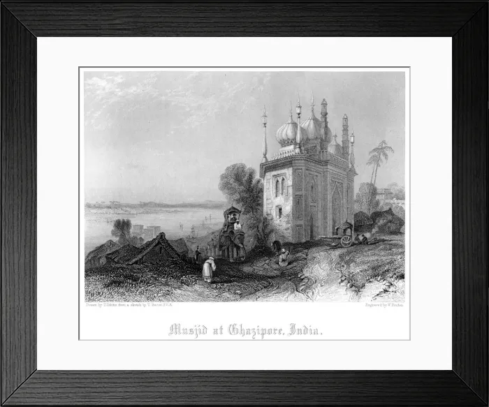 Framed Print : The Musjid at Chazipore, India. Artist: W Finden Framed Print : The Musjid at Chazipore, India. Artist: W Finden