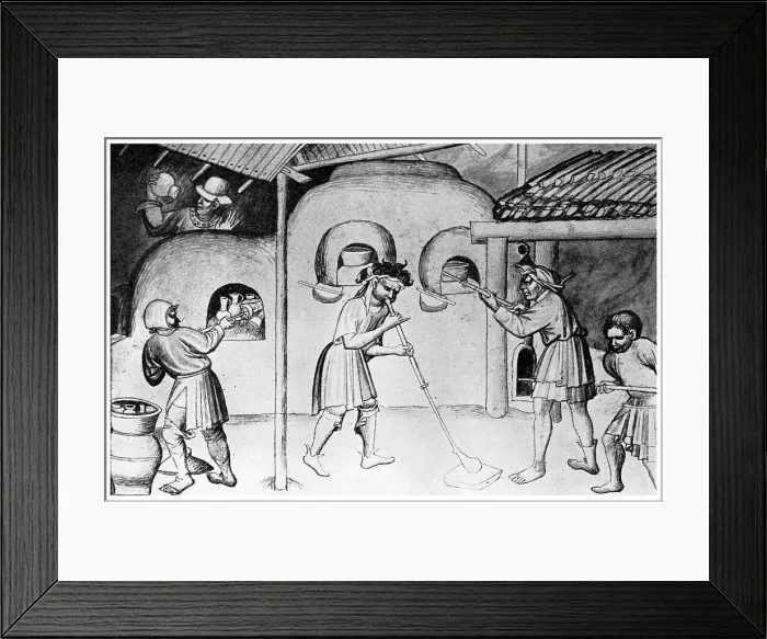 Framed Print : Medieval glassworks, c1300 (1956) Framed Print : Medieval glassworks, c1300 (1956)