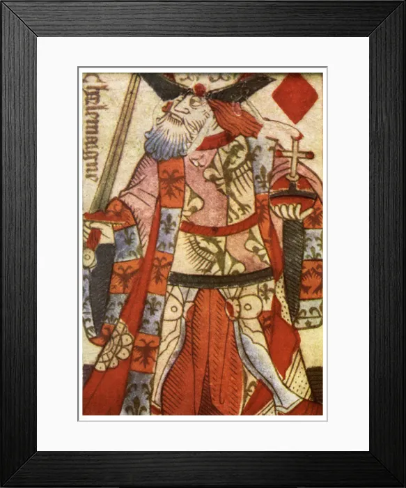 Framed Print : King of Diamonds from a French pack of playing cards, c1500 (1956) Framed Print : King of Diamonds from a French pack of playing cards, c1500 (1956)