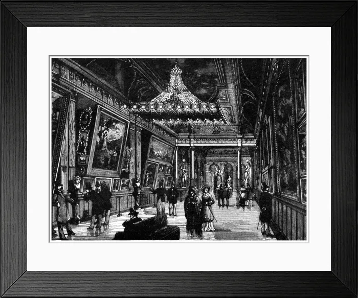 Framed Print : Edisons incandescent lamps light up a New York art gallery, 1882 (1956) Framed Print : Edisons incandescent lamps light up a New York art gallery, 1882 (1956)