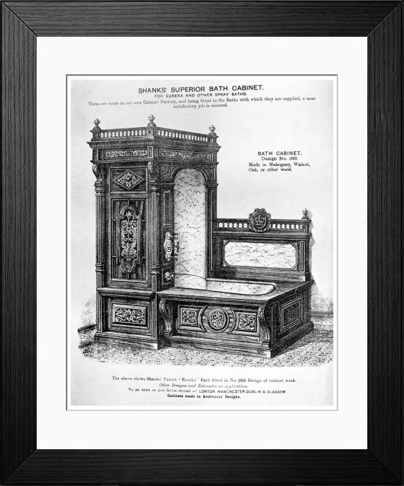 Framed Print : Shanks Superior Bath Cabinet, c1880 (1956) Framed Print : Shanks Superior Bath Cabinet, c1880 (1956)
