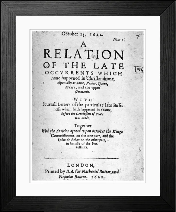 Framed Print : English news book, 1622 (1956) Framed Print : English news book, 1622 (1956)