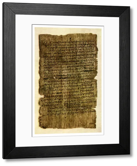 Framed Print : Papyrus letter from a schoolboy to his father, c200 AD (1956) Framed Print : Papyrus letter from a schoolboy to his father, c200 AD (1956)