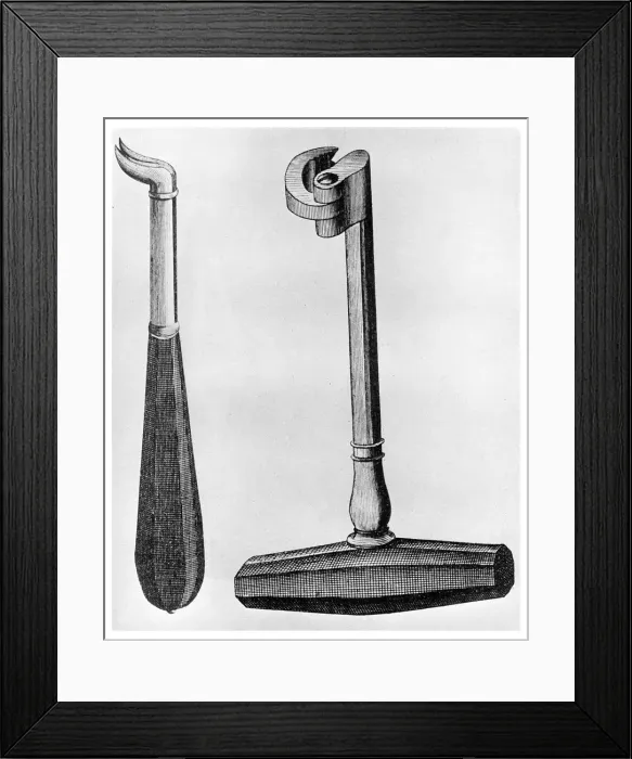 Framed Print : Dental punch and English key, c1700 (1956) Framed Print : Dental punch and English key, c1700 (1956)