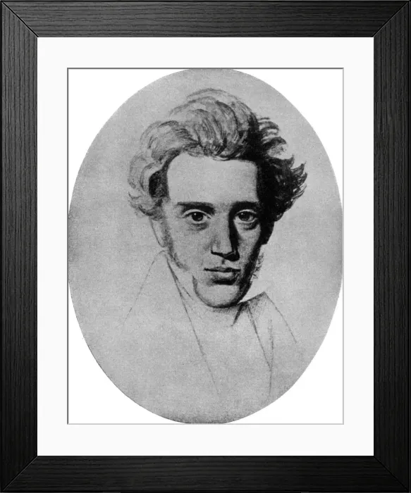 Framed Print : Soren Kierkegaard, Danish philosopher and theologian, c1840 (1956) Framed Print : Soren Kierkegaard, Danish philosopher and theologian, c1840 (1956)