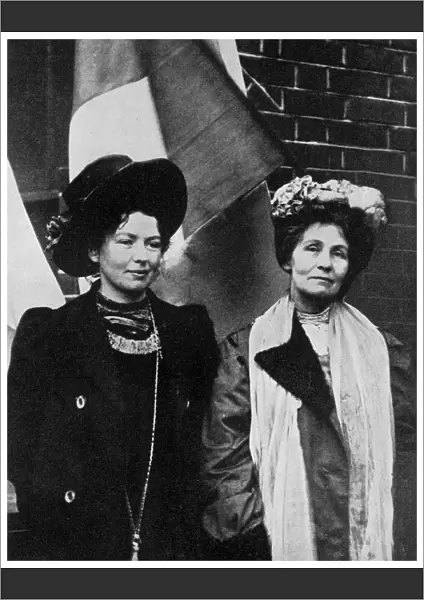 Emmeline Pankhurst, British suffragette, and her daughter Christabel, early 20th century (1956)