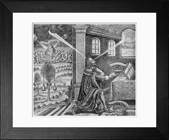 Framed Print : Royal prerogative: title page from Eikon Basilike, 1649 (1956) Framed Print : Royal prerogative: title page from Eikon Basilike, 1649 (1956)