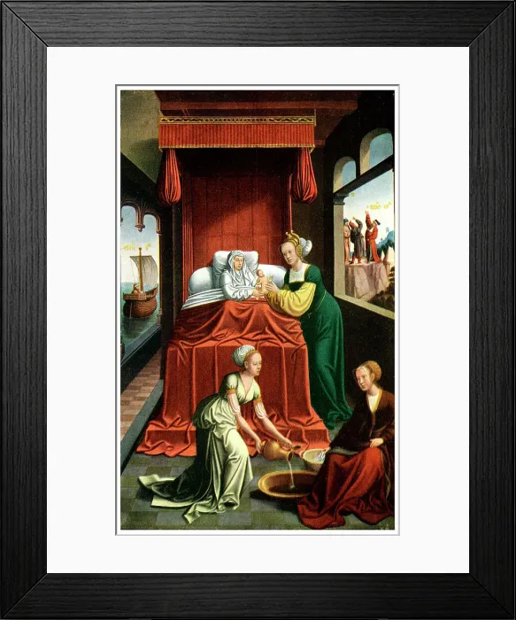 Framed Print : The birth of the Virgin, c1520 (1956) Framed Print : The birth of the Virgin, c1520 (1956)