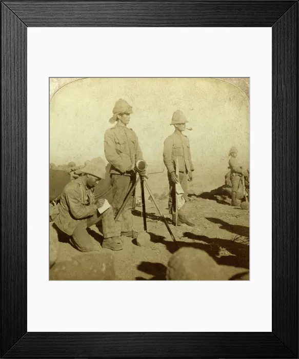 Framed Print : Signallers of the Yorkshire Regiment, New Zealand Hill, South Africa, Boer War, 1900Artist: Underwood & Underwood Framed Print : Signallers of the Yorkshire Regiment, New Zealand Hill, South Africa, Boer War, 1900Artist: Underwood & Underwood