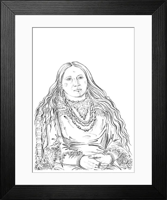 Framed Print : The Twin, matron of the Riccaree tribe, 1841. Artist: Myers and Co Framed Print : The Twin, matron of the Riccaree tribe, 1841. Artist: Myers and Co