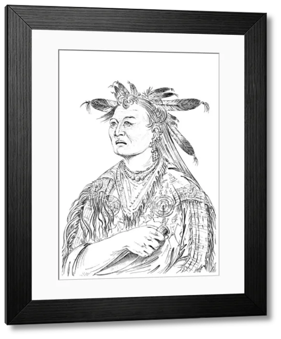 Framed Print : The Bloody Hand, One of the chiefs of the Riccaree tribe, 1841. Artist: Myers and Co Framed Print : The Bloody Hand, One of the chiefs of the Riccaree tribe, 1841. Artist: Myers and Co