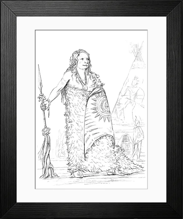 Framed Print : Smoke, chief of the Ponca tribe, 1841. Artist: Myers and Co Framed Print : Smoke, chief of the Ponca tribe, 1841. Artist: Myers and Co