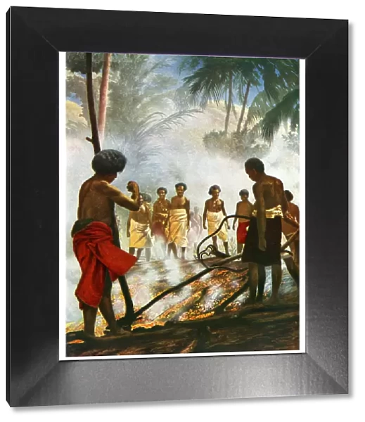 Fire walking in Fiji, 1920