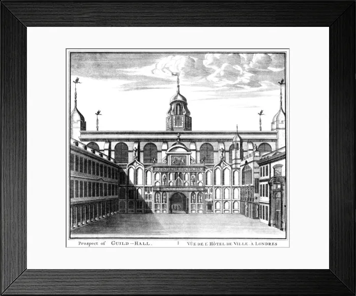 Framed Print : Prospect of Guildhall, City of London, (1886) Framed Print : Prospect of Guildhall, City of London, (1886)
