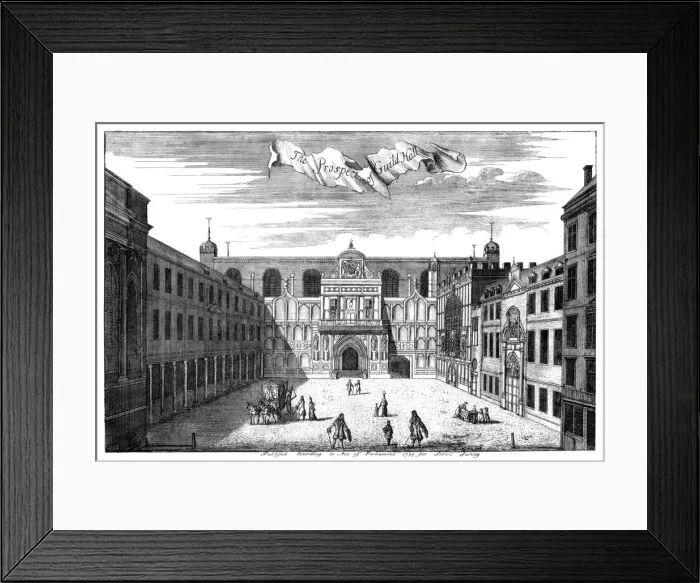 Framed Print : Prospect of Guildhall, City of London, 1755 (1886). Artist: William Griggs Framed Print : Prospect of Guildhall, City of London, 1755 (1886). Artist: William Griggs