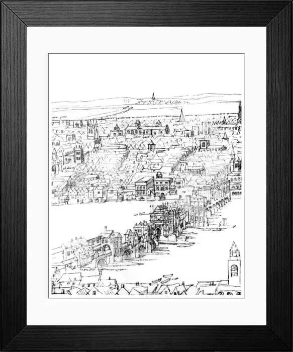 Framed Print : View of London, 16th century (1886) Framed Print : View of London, 16th century (1886)