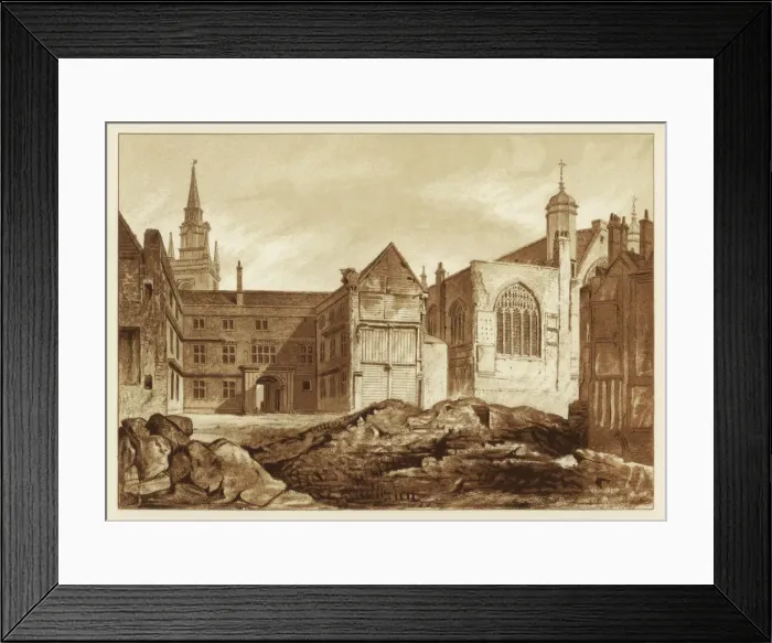 Framed Print : South-east view of Guildhall Chapel and Blackwell Hall, City of London, 1886 Framed Print : South-east view of Guildhall Chapel and Blackwell Hall, City of London, 1886