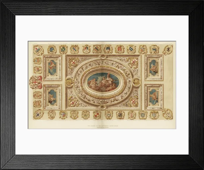 Framed Print : The ceiling of the Aldermens Court Room, Guildhall, City of London, 18th century (1886) Framed Print : The ceiling of the Aldermens Court Room, Guildhall, City of London, 18th century (1886)