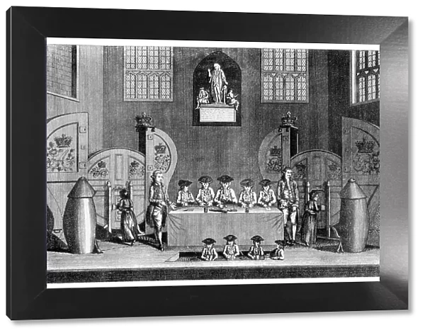 Drawing the State Lottery in Guildhall, City of London, 1763 (1886). Artist: William Griggs