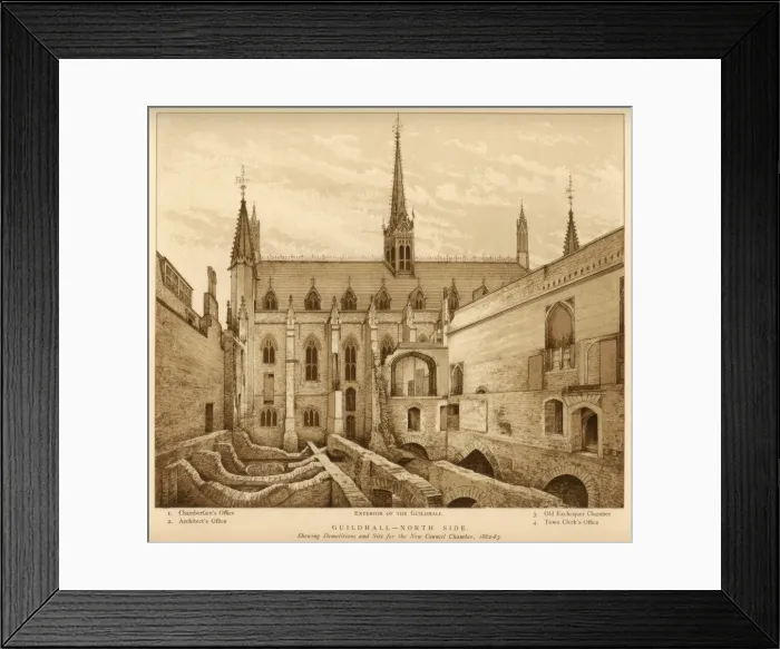 Framed Print : Guildhall North Side, City of London, 1882-1883 (1886) Framed Print : Guildhall North Side, City of London, 1882-1883 (1886)