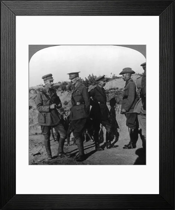 Framed Print : Lord Kichener reviews the situation at Gallipolli with ANZAC officers, World War I, 1915-1916. Artist: Realistic Travels Publishers Framed Print : Lord Kichener reviews the situation at Gallipolli with ANZAC officers, World War I, 1915-1916. Artist: Realistic Travels Publishers